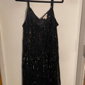 Torrid Festi Black Sequin Fringe Mini Dress